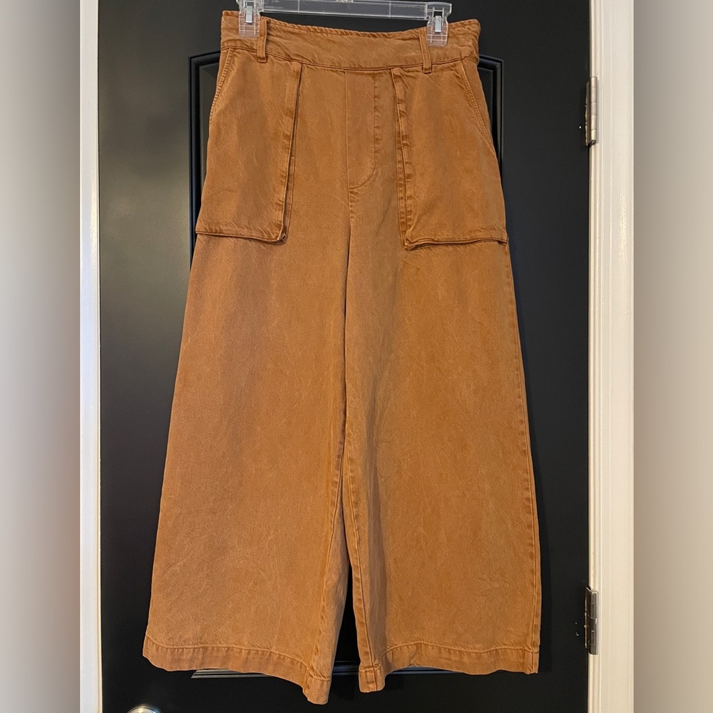 Young Broke & Fabulous wide leg crop Sadie pants - Mustard - Large